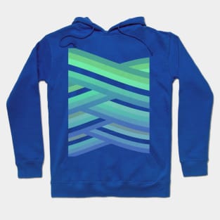 Geometric beach blue waves Hoodie